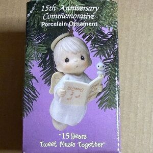 Precious Moments 15th Anniversary Ornament “15 years tweet music together” 1992